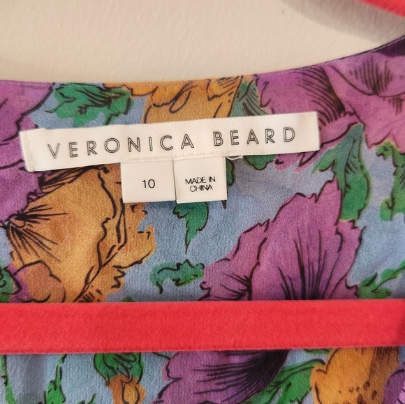 Veronica Beard Sean Floral-Printed Ruched Dress 10 .12 NWT - Picture 3 of 12